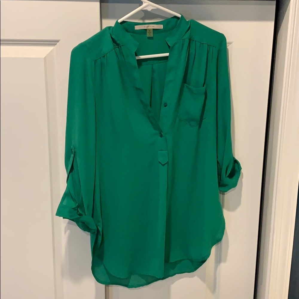 Kelly Green sheer 3/4 sleeve blouse Stitch Fix